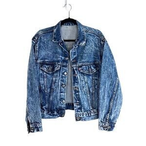 Vintage Levi's Trucker Jacket Men's XL Acid Wash Denim Red Tab Relaxed 511 USA